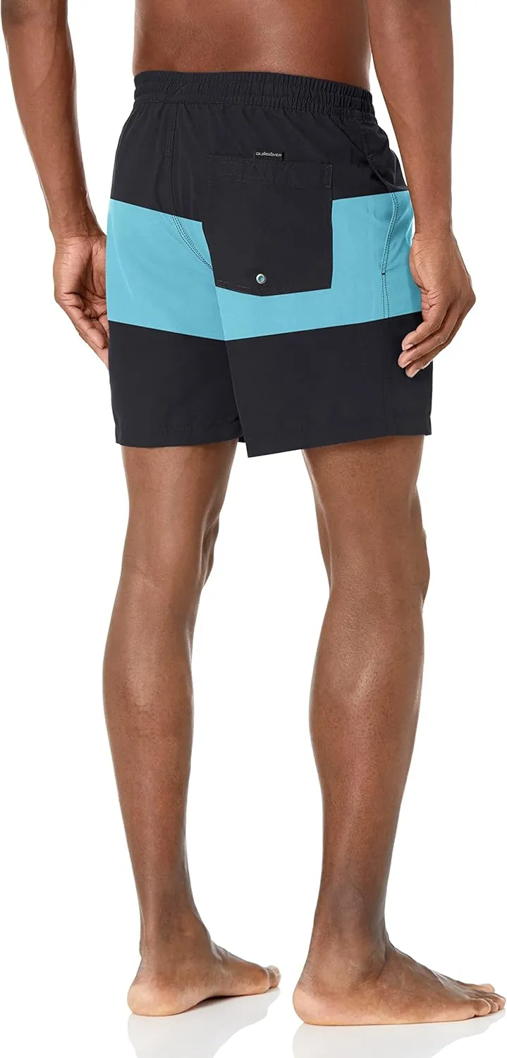 Quiksilver Men's Solid Elastic Waist Volley Boardshort Swim Trunk Bathing Suit