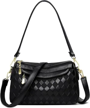 Quilted Hobo Bags for Women PU Leather Crossbody Purses Small Shoulder Handbag Trendy Tote Bag Satchel Bag