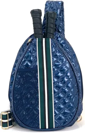 Quilted Pickleball Sling Bag, Crossbody Design with Reflective Stripe, Pickleball Puffer Bags for Women and Men, Pickleball Bags for Ladies