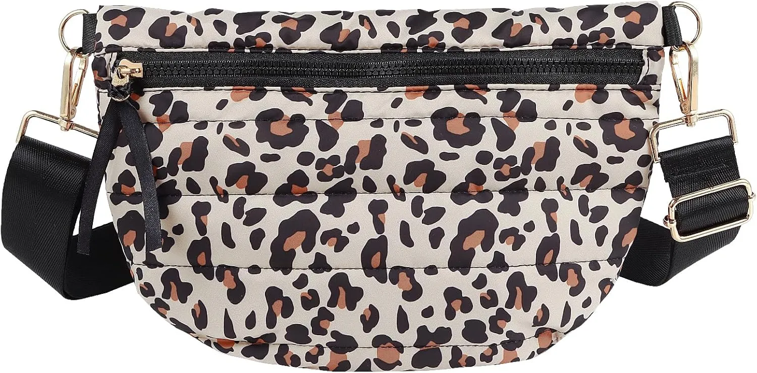 Quilted Puffer Belt Bag Puffy Sling Bag Fanny Pack Puffer Crossbody Bags Chest Belt Bum Waist Bag Purse Shoulder Bag for Women Gift