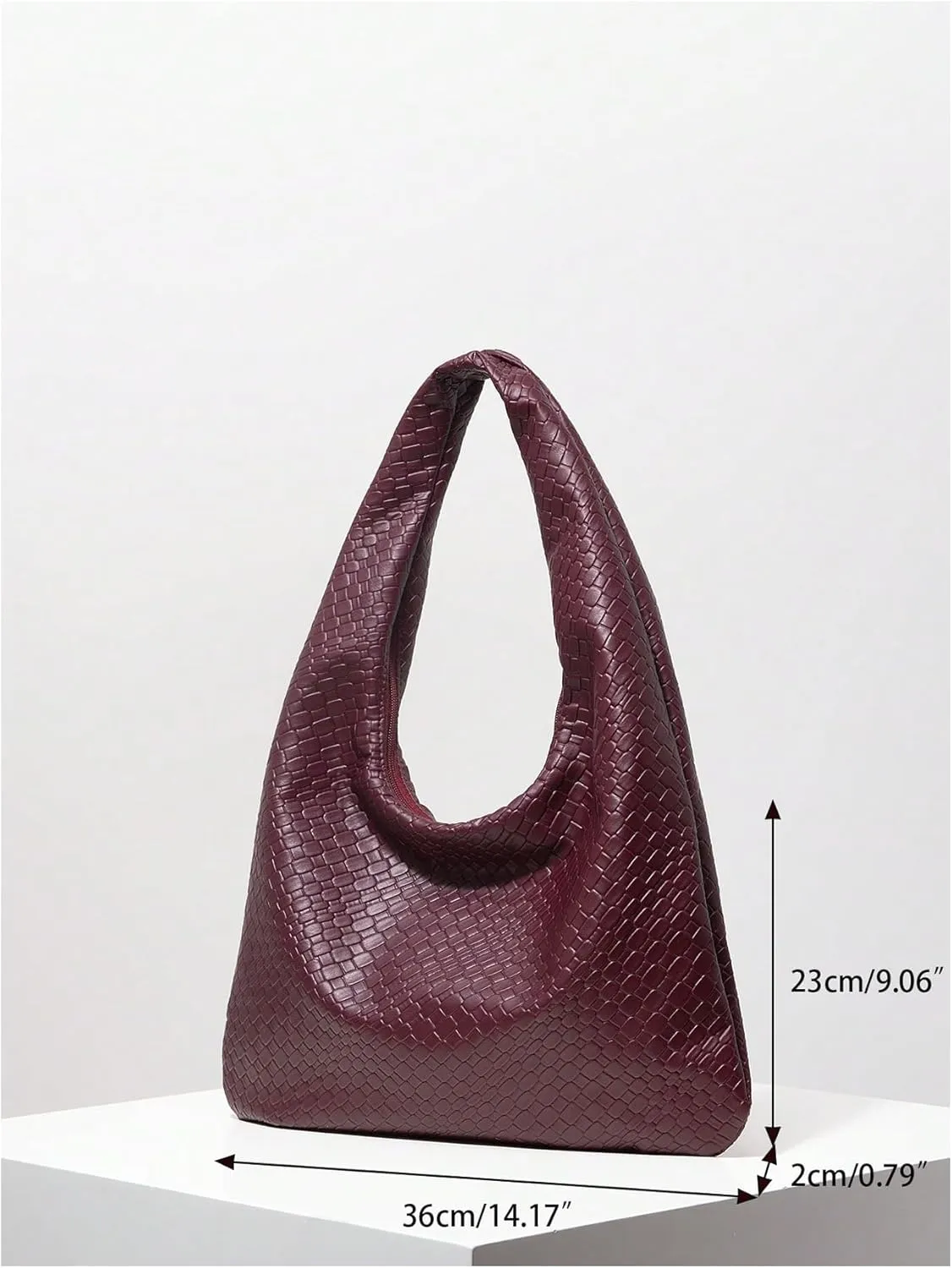 QWINEE Women's Hobo Bags Knot Strap Shoulder Bag Zipper Textured Pu Leather Tote Bag Evening Clutch Purse