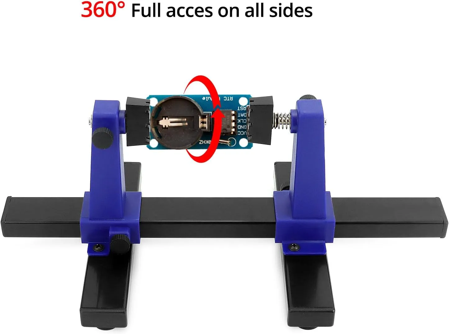 QWORK Adjustable Printed Circuit Board Holder Frame, PCB Holder Frame and Clamping Kit, 1 Set