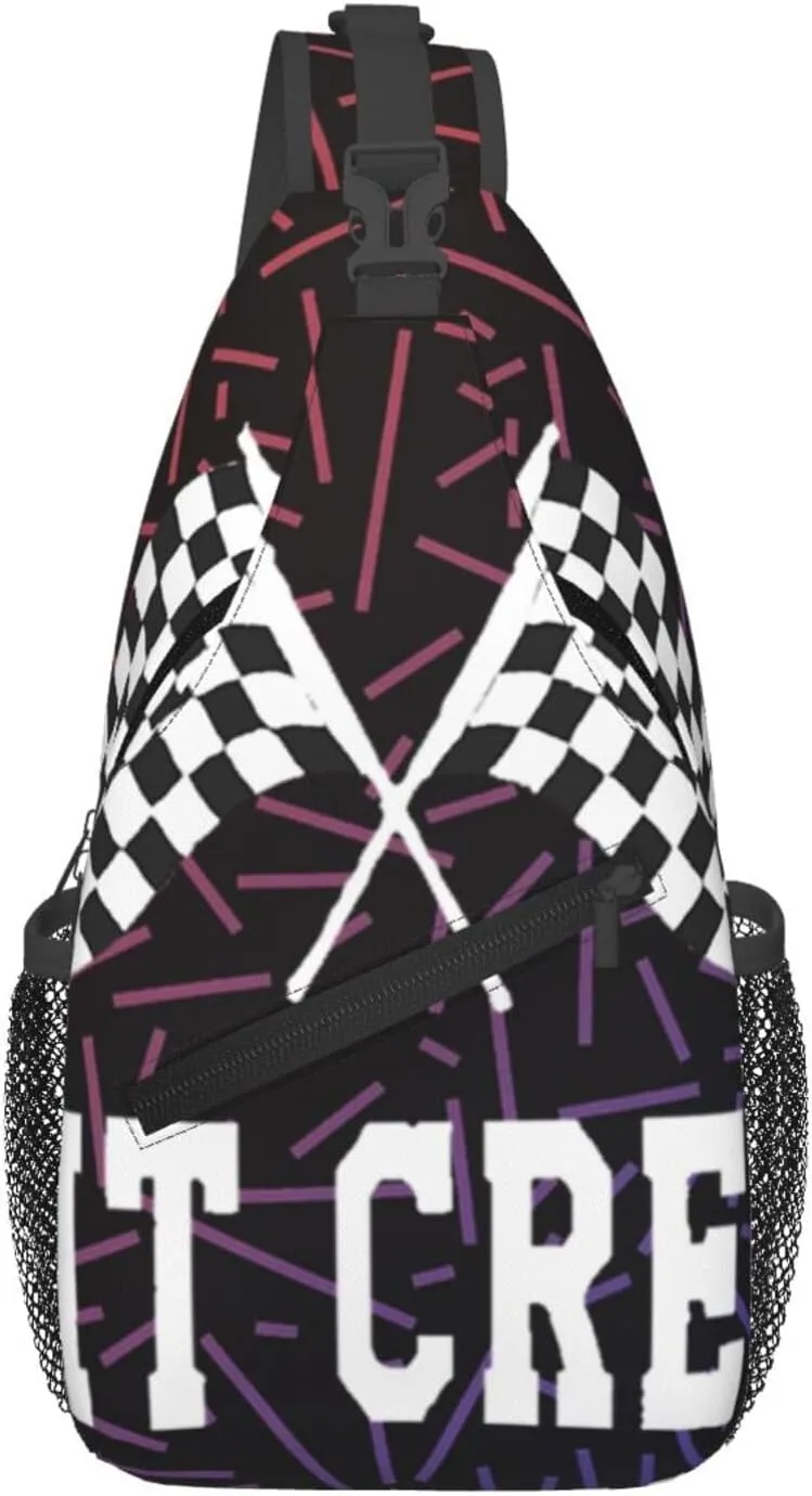 Racing Pit Crew Crossbody For Men Women Sling Chest Bag Shoulder Bag Lightweight One Strap Backpack Multipurpose Travel Hiking Daypack