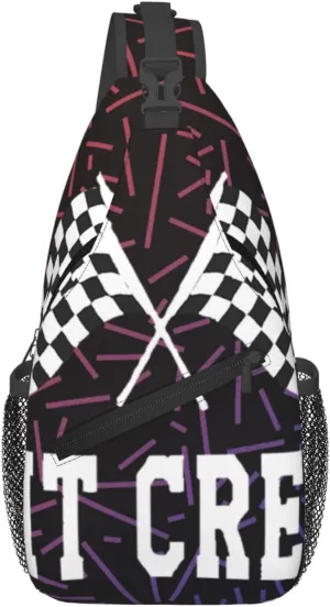 Racing Pit Crew Crossbody For Men Women Sling Chest Bag Shoulder Bag Lightweight One Strap Backpack Multipurpose Travel Hiking Daypack