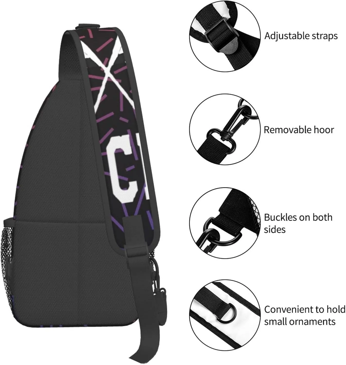 Racing Pit Crew Crossbody For Men Women Sling Chest Bag Shoulder Bag Lightweight One Strap Backpack Multipurpose Travel Hiking Daypack