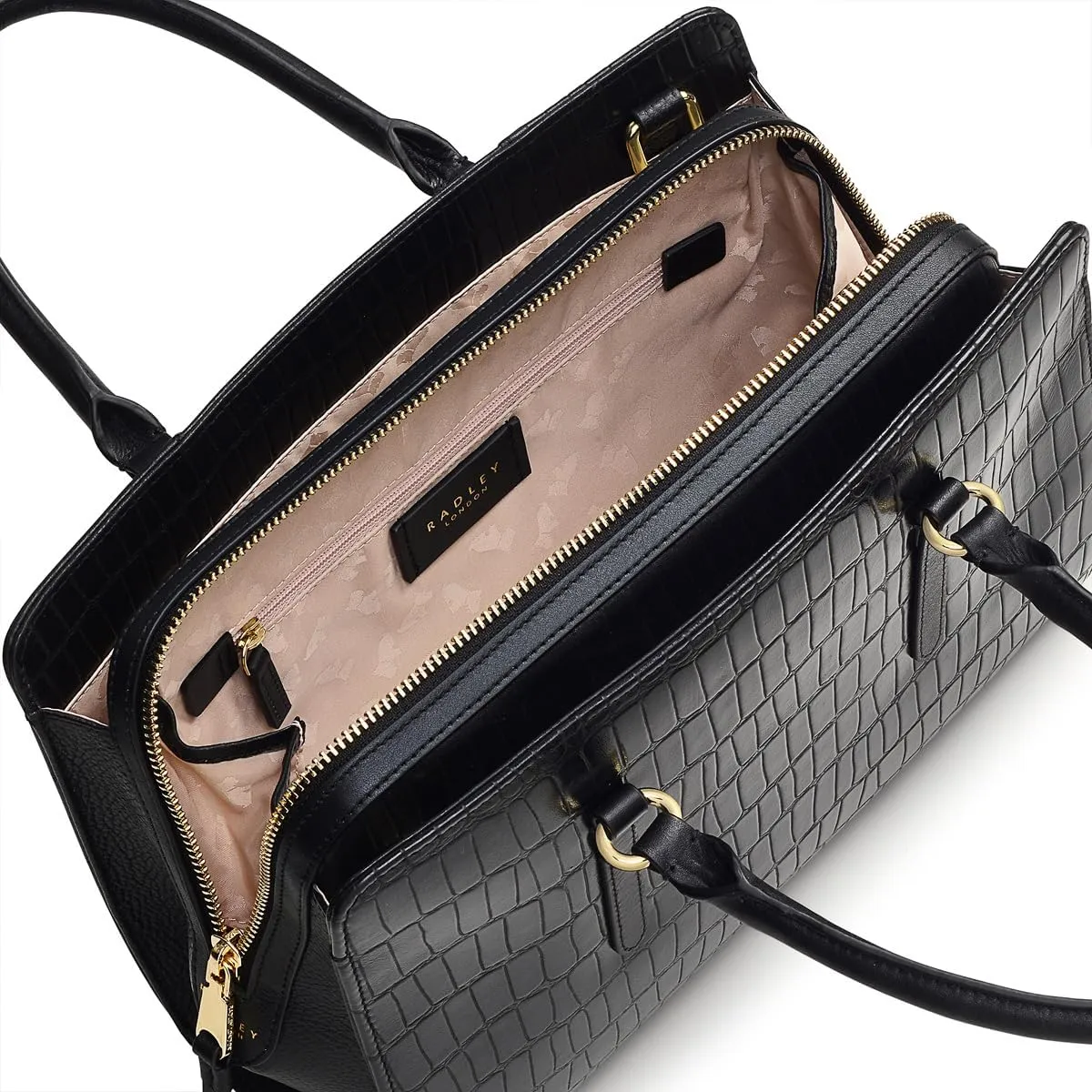 RADLEY London Angel Lane Faux Crocodile Women's Medium Leather Ziptop Satchel Bag
