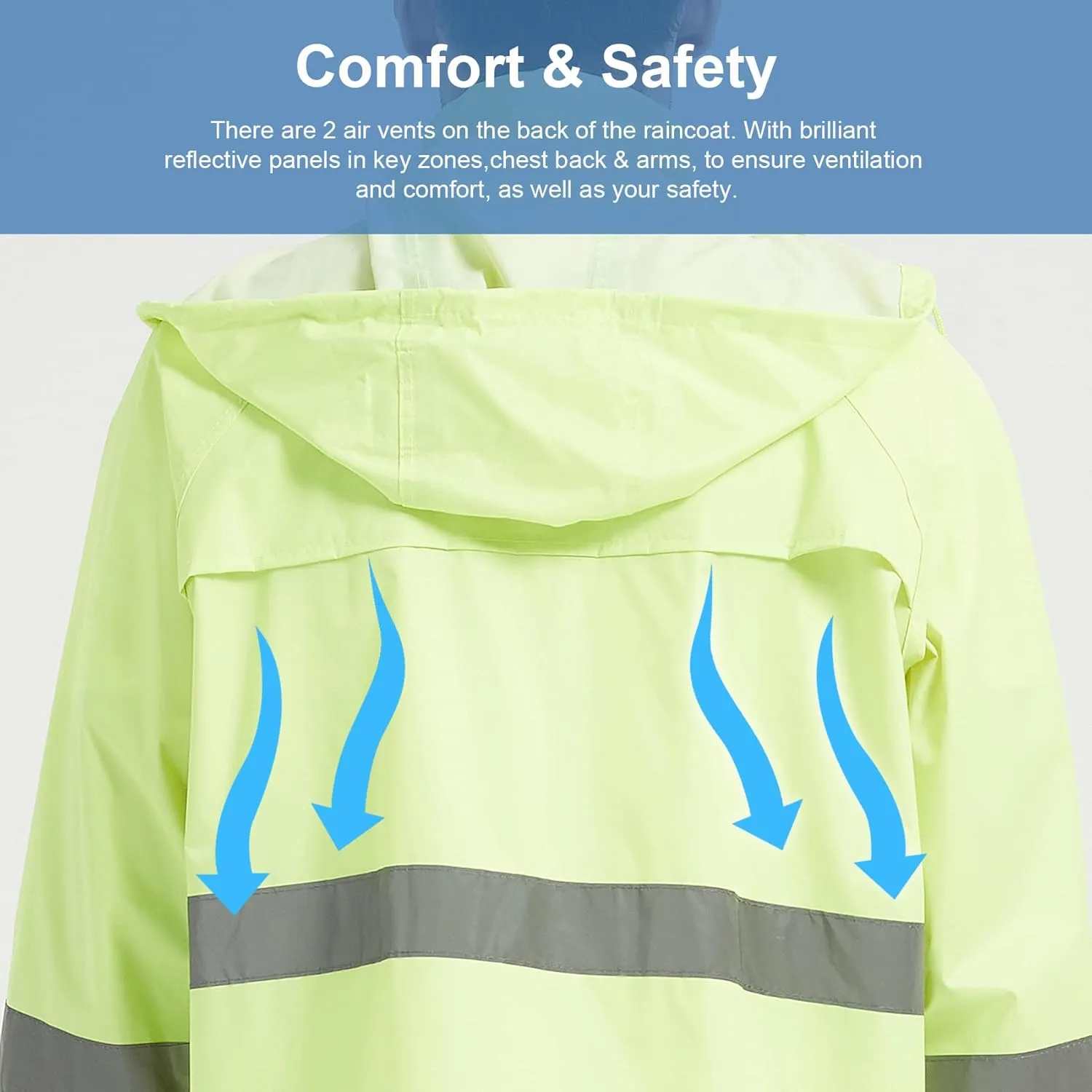 Rain Suits for Men Women Waterproof, Breathable Rain Coats with Eye-Catching Reflective Strip, Durable Rain Gear