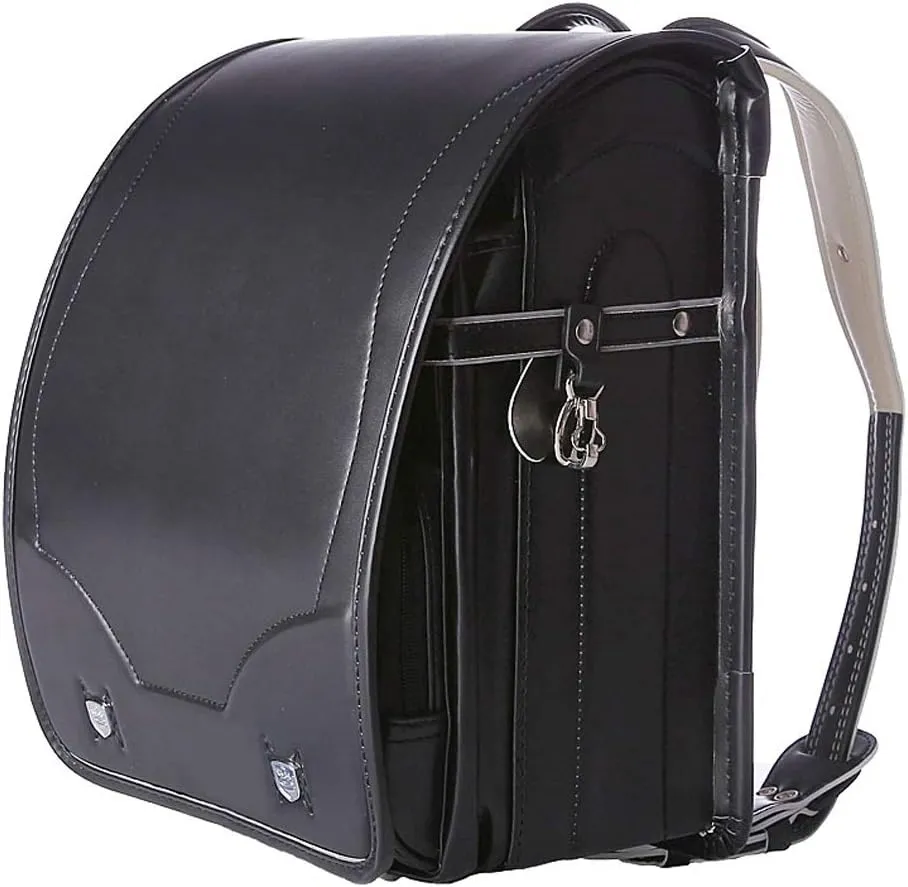 randoseru black backpack ransel japanese school bags boys and girls automatic lock waterpoorf PU leather