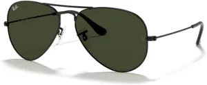 Ray-Ban RB3025 Metal Aviator Sunglasses For Men For Women   BUNDLE with Designer iWear Eyewear Care Kit