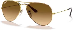 Ray-Ban RB3025 Metal POLARIZED Aviator Sunglasses For Men For Women   BUNDLE with Designer iWear Eyewear Care Kit
