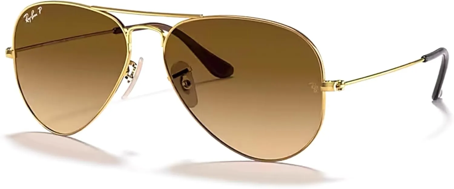 Ray-Ban RB3025 Metal POLARIZED Aviator Sunglasses For Men For Women   BUNDLE with Designer iWear Eyewear Care Kit