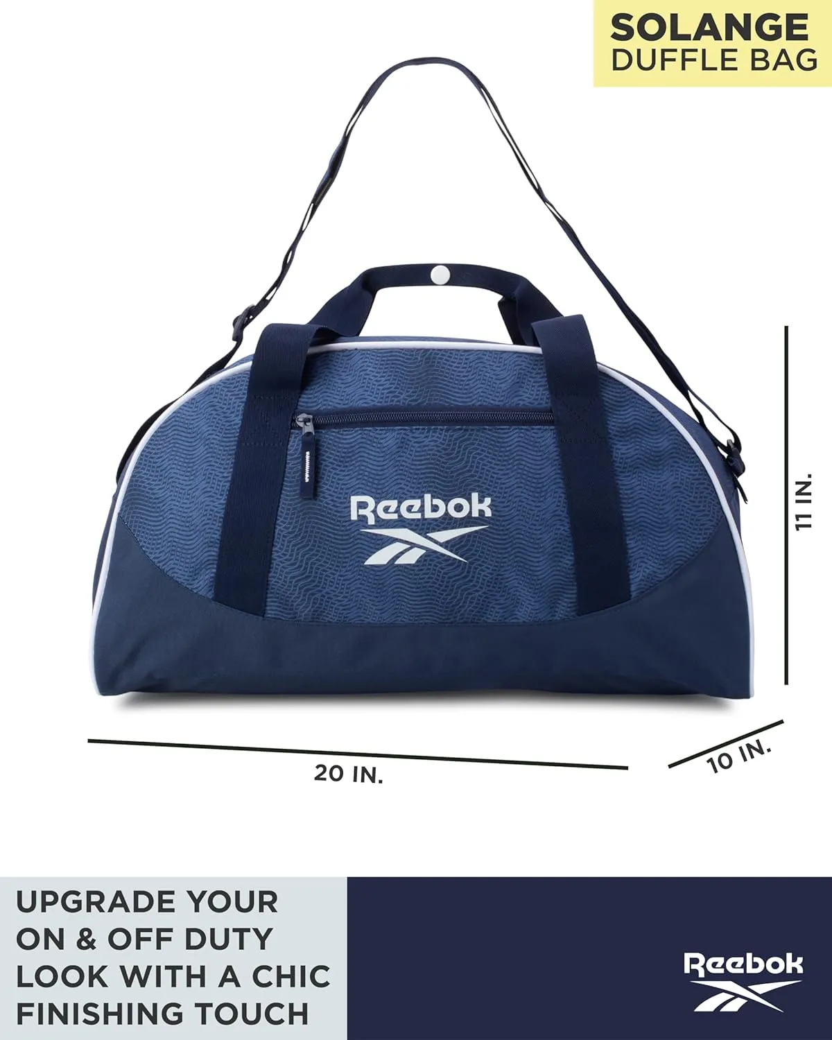 Reebok Duffle Bag - Unisex Lightweight Gym, Sports and Travel Mini Carry On Weekender Bags for Women and Men, Size One Size, Solange Blue