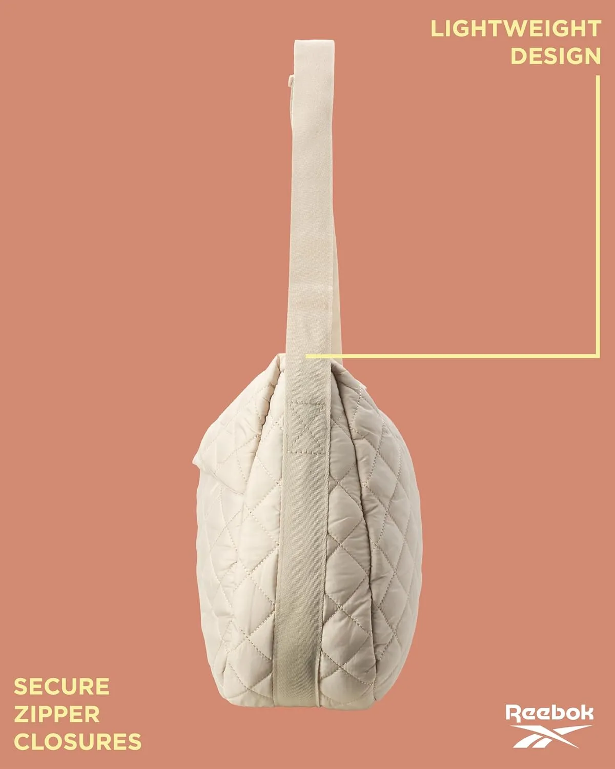 Reebok Women's Crossbody Bag - Stylish Lightweight Nylon Quilted and Non-Quilted Everyday Sling Bags for Women