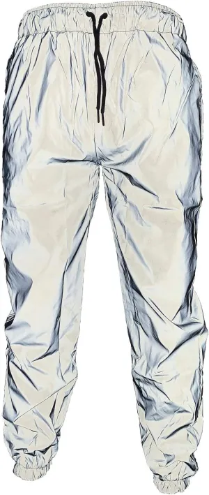 Reflective Pants Men Brand Hip Hop Dance Fluorescent Trousers Casual Harajuku Night Sporting Jogger Pants Gray
