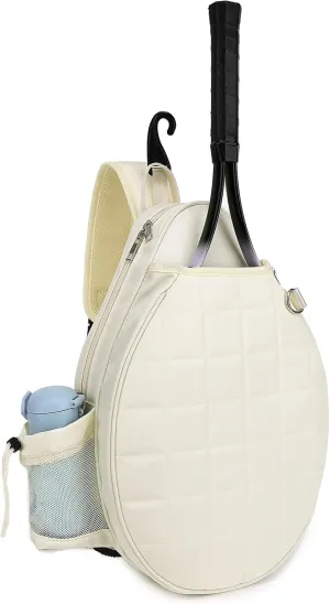 Rejolly Tennis Racket Sling Bag for Women Men Quilted Water Resistant Racquet Cover One Shoulder Crossbody Bag for 2 Tennis Rackets, Pickleball Paddles, Badminton Racquet