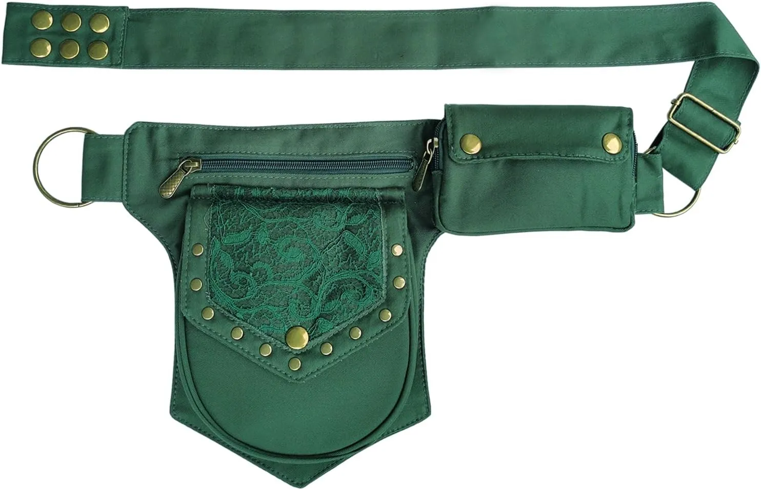 Renaissance Lace Waist Bag for Women - Green