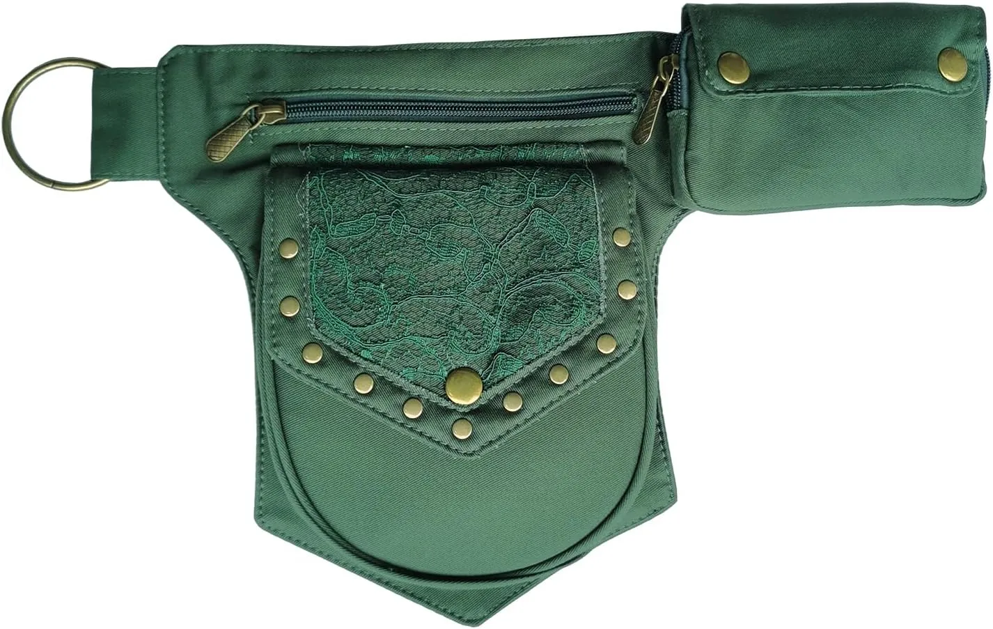 Renaissance Lace Waist Bag for Women - Green