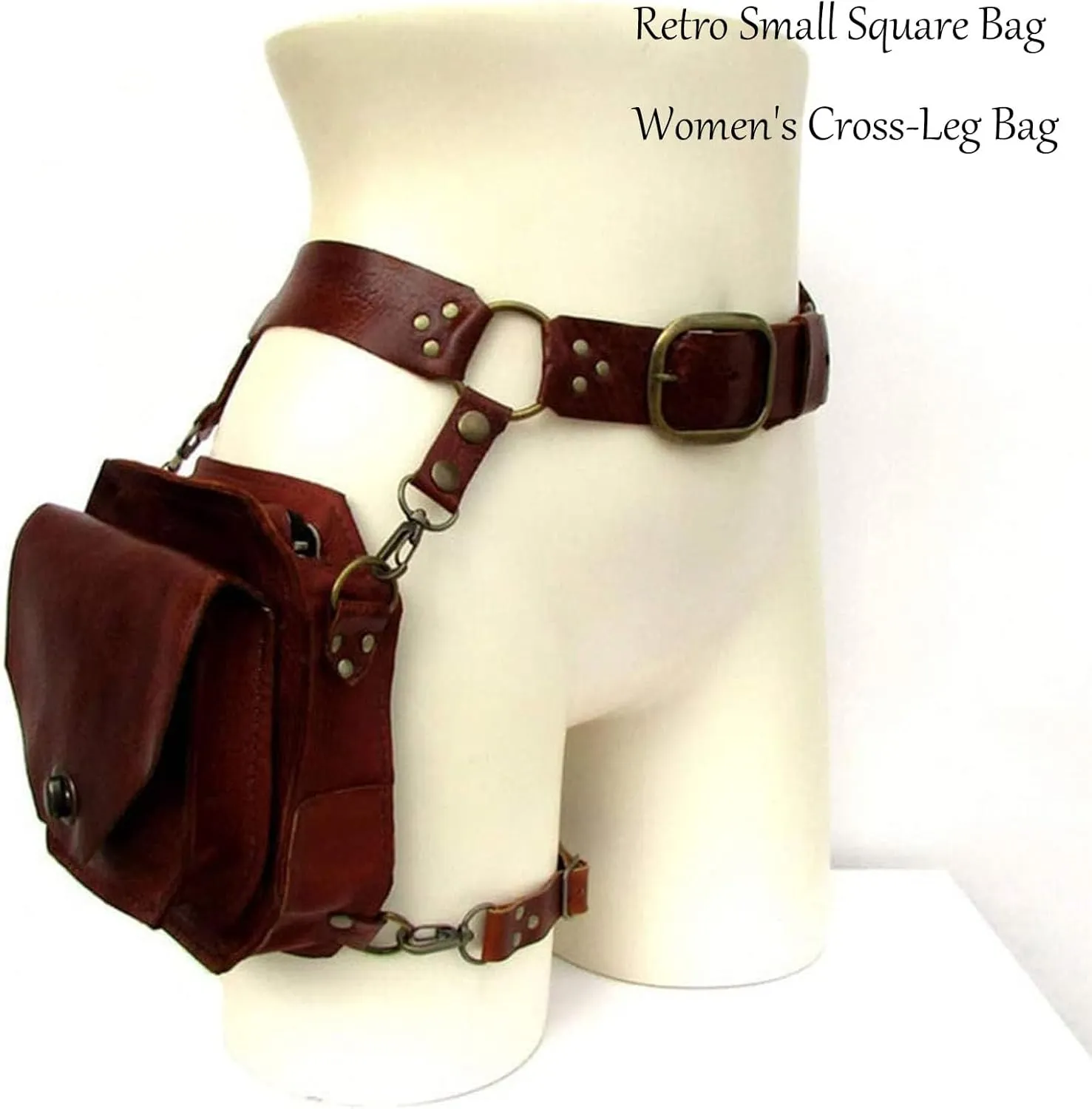 Renaissance Medieval Belt Satchel Pouch Bag, Renaissance Thigh Drop Leg Bag, Drop Leg Pouch, Women's Portable PU Leather Outdoor Riding Cross-Leg Bag, For Motorcycles (Black)