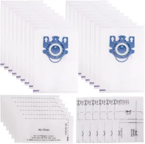 Replacement Miele Vacuum Bags For Miele 3D GN Efficiency Bags, Compatible with Miele Classic C1, Complete C1 C2 C3, S227/S240, S270, S400, S2, S5, S8 Series (18 bags 6 filters)