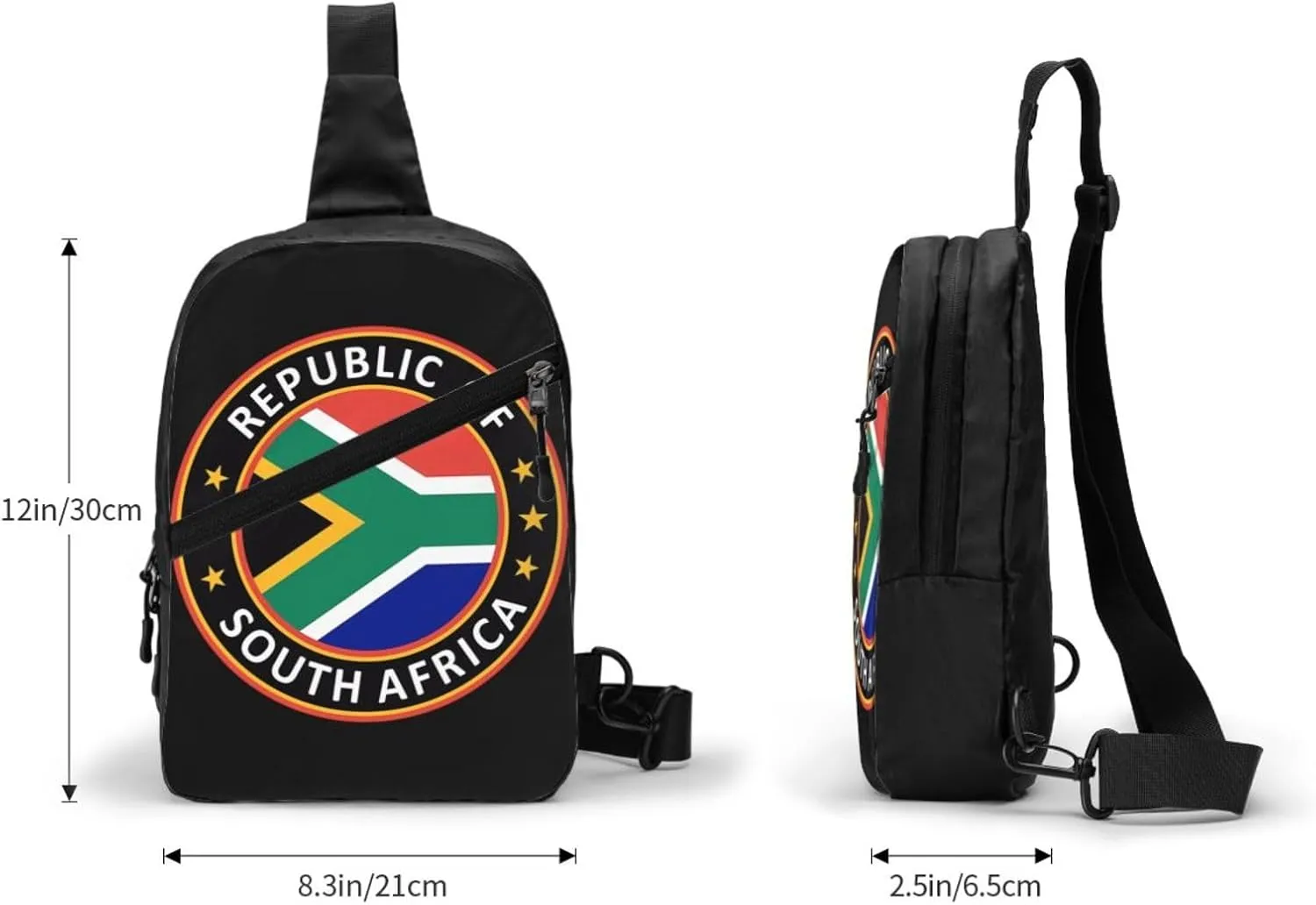 Republic of South Africa Crossbody Bag Portable Sling Bags Foldable Chest Daypack Reusable Sports Shoulder Backpack Diagonally Casual Rucksack Travel Bag