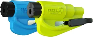 RESQME The Original Emergency Keychain Car Escape Tool, 2-in-1 Seatbelt Cutter and Window Breaker, Made in USA, Pack of 2, Blue, Yellow - Compact Emergency Hammer