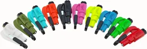 resqme The Original Emergency Keychain Car Escape Tool, 2-in-1 Seatbelt Cutter and Window Breaker, Made in USA, Rainbow Pack 10 Colors - Compact Emergency Hammer