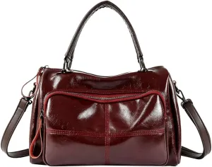 Retro Boston Bag Casual Satchel Handbags for Women Classic Crossbody Purse Shoulder Bag Office Tote Ladies Clutch Work Bag