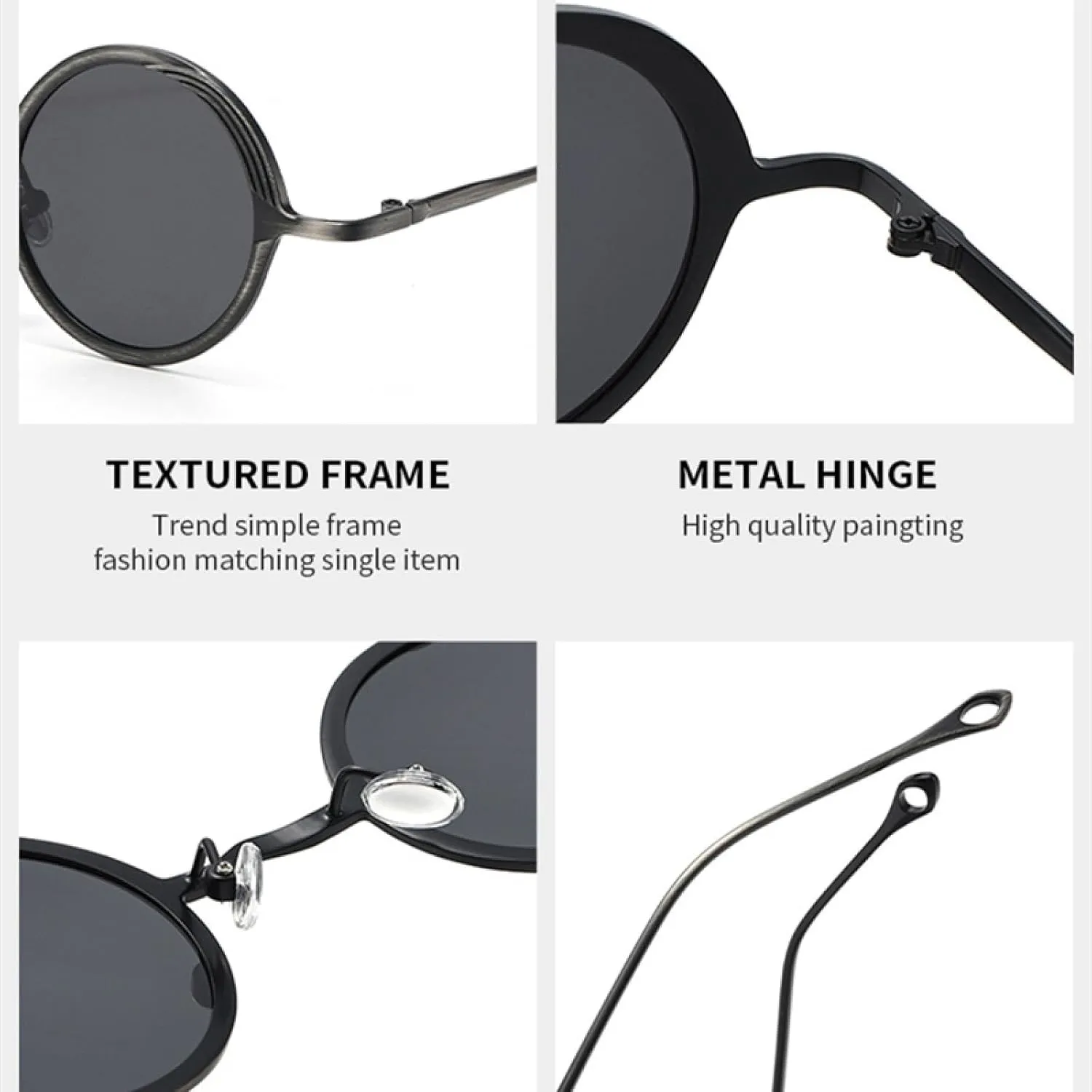 Retro Metal Small Round Punk Men Sunglasses Fashion Uv400