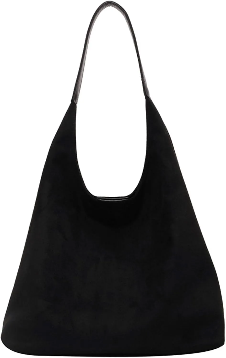 Retro Slouchy Suede Tote Bags for Women Top Handle Large Hobo Bag Fall Winter Shoulder Handbags, Black