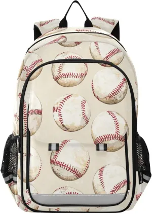 Retro Softball Baseball Backpack for Boys Girls Elementary School Bag Kids Bookbag Travel Rucksack With Reflective Stripes
