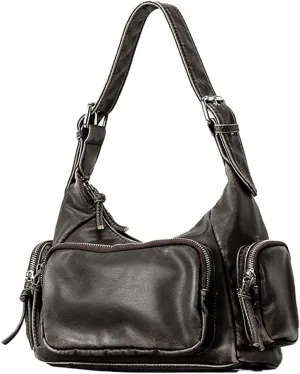Retro Vegan Leather Tote Bag for Women Y2k Shoulder Crossbody Purse Top Handle Satchel Multiple Pockets Handbag
