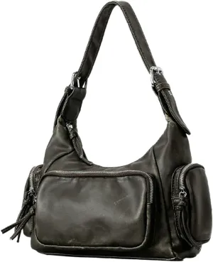 Retro Vegan Leather Tote Bag for Women Y2k Shoulder Crossbody Purse Top Handle Satchel Multiple Pockets Handbag