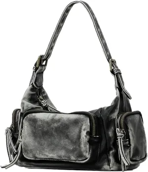 Retro Vegan Leather Tote Bag for Women Y2k Shoulder Crossbody Purse Top Handle Satchel Multiple Pockets Handbag