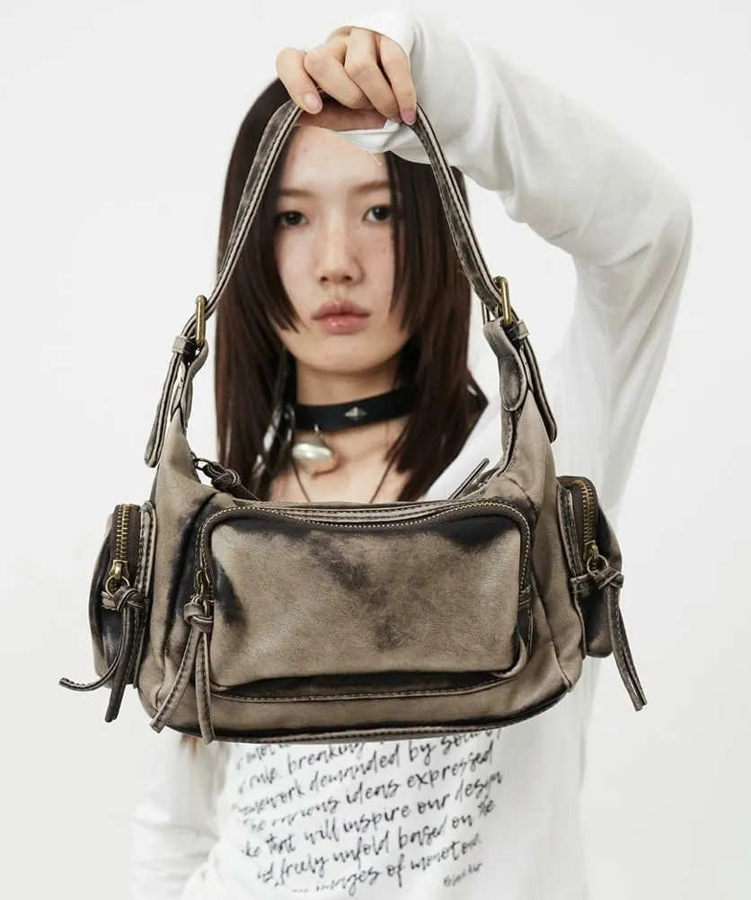 Retro Vegan Leather Tote Bag for Women Y2k Shoulder Crossbody Purse Top Handle Satchel Multiple Pockets Handbag