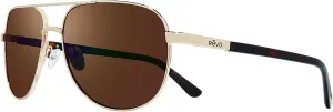 Revo Sunglasses Conrad Polarized Serilium  Lens with Metal Aviator Frame, Gold Frame with Terra Lens