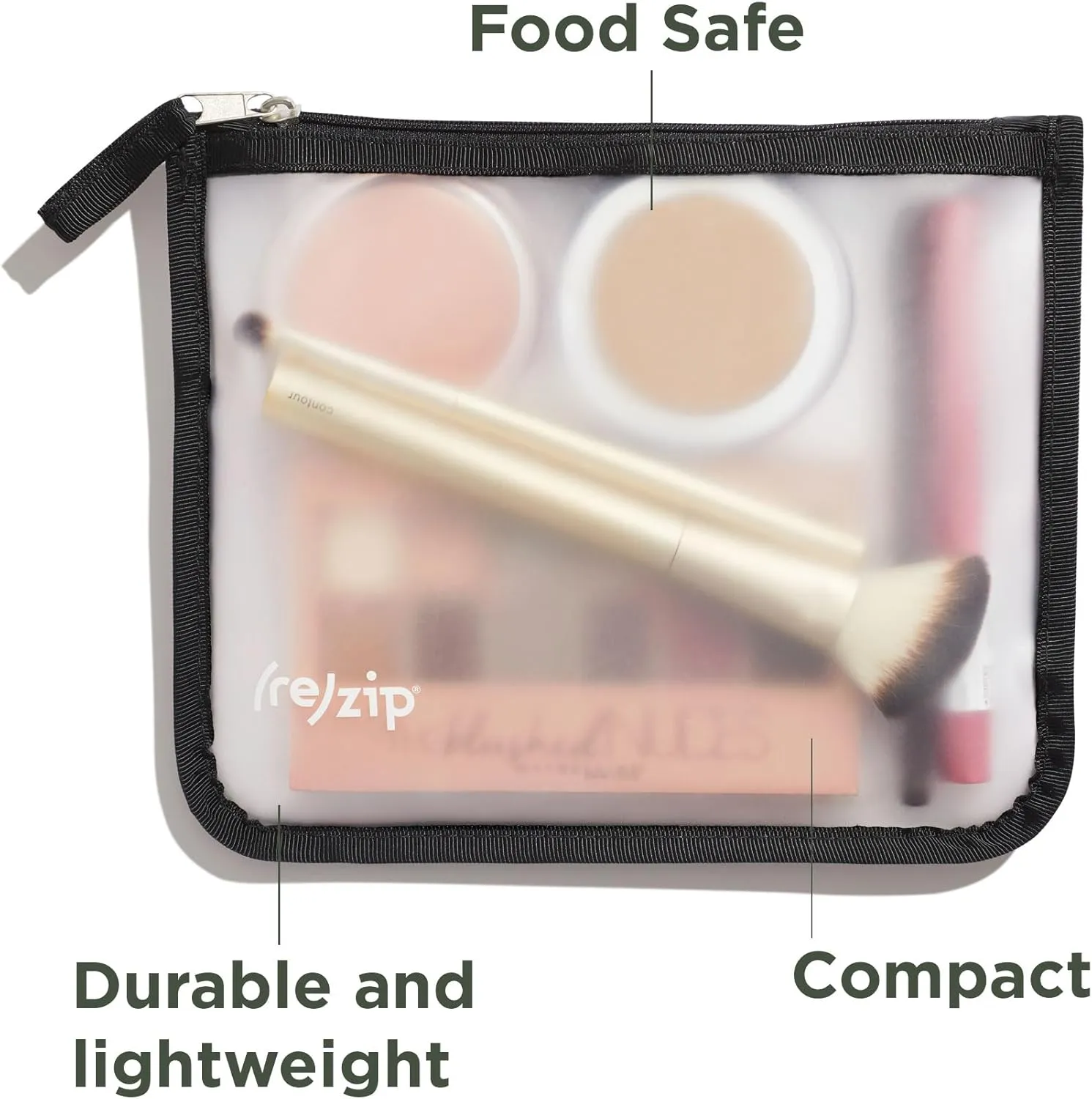 (re)zip Zippered Travel Organization Kit | 9-Piece Set Including Zippered Gallon, Medium, & Small Bags, and Carbiner Clip-On Bags | Compact & Lightweight for Snacks, Documents, Toiletries, & More