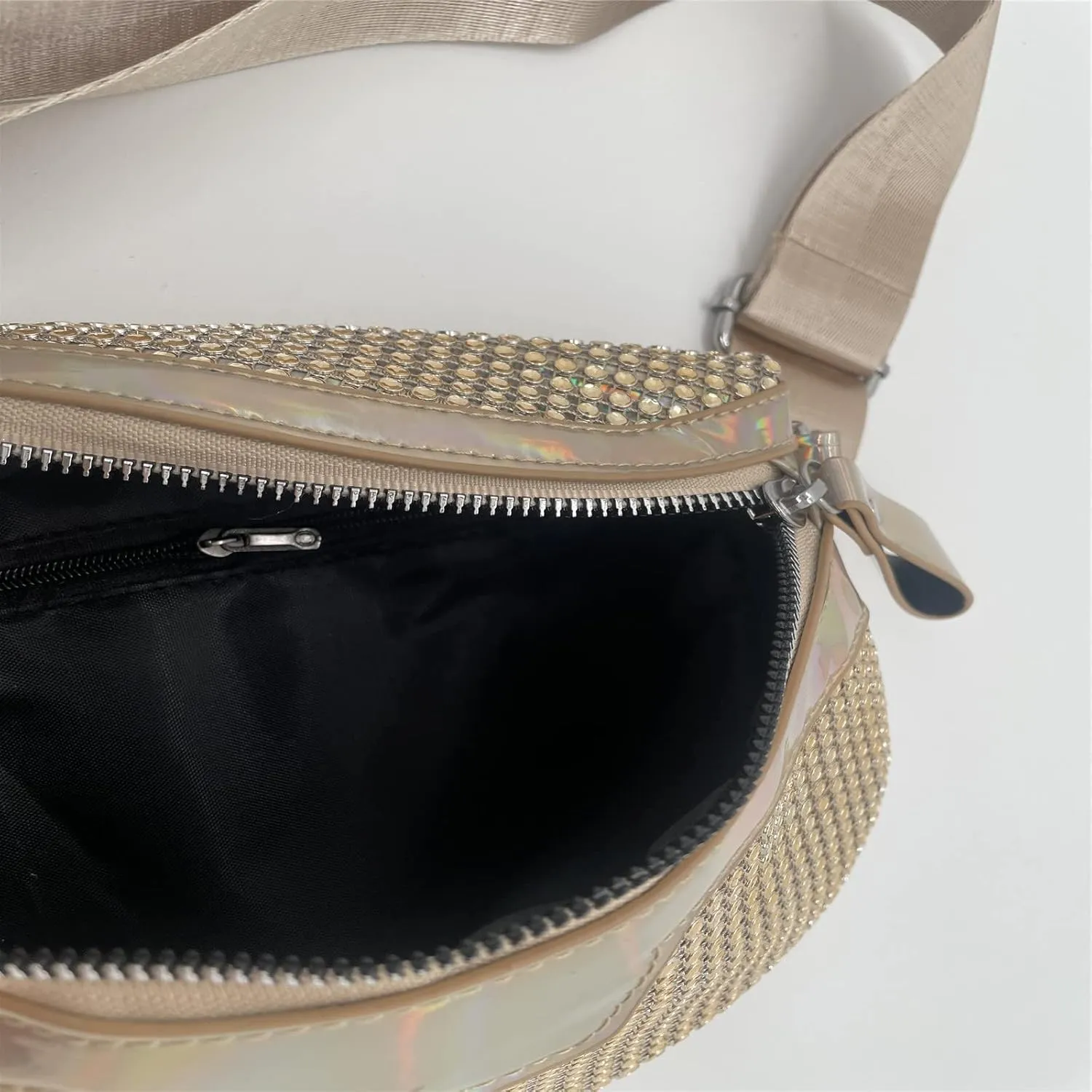 Rhinestone Chest Bag For Women Fanny Packs Belt Bags Crossbody Bags Waist Pouch Purse for Lady Party Outdoor Traveling Beach