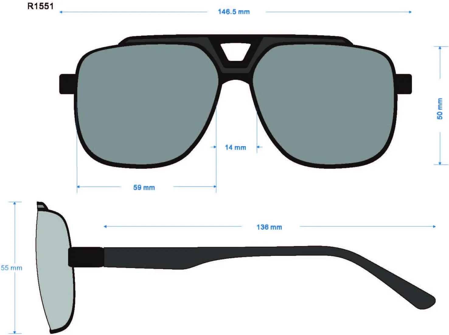 Rocawear Men's R1022 Rimless Metal Rectangular Sunglasses