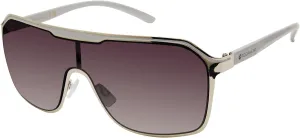 Rocawear R1556 Metal Shield Uv400 Protective Rectangular Sunglasses. Gifts for Men with Flair, 143 Mm