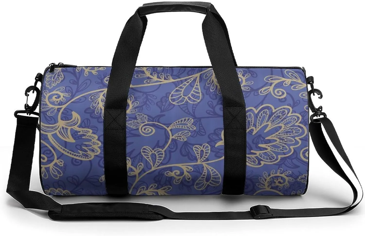 Romantic Flora Leaves Ornate Petals Compact Gym Bag Travel Duffel Bags Lightweight Foldable Sports Tote Gymbag