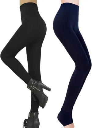 Romastory Winter Warm Leggings Women Elastic Thick Thermal Legging Pants Fleece Lined Tights