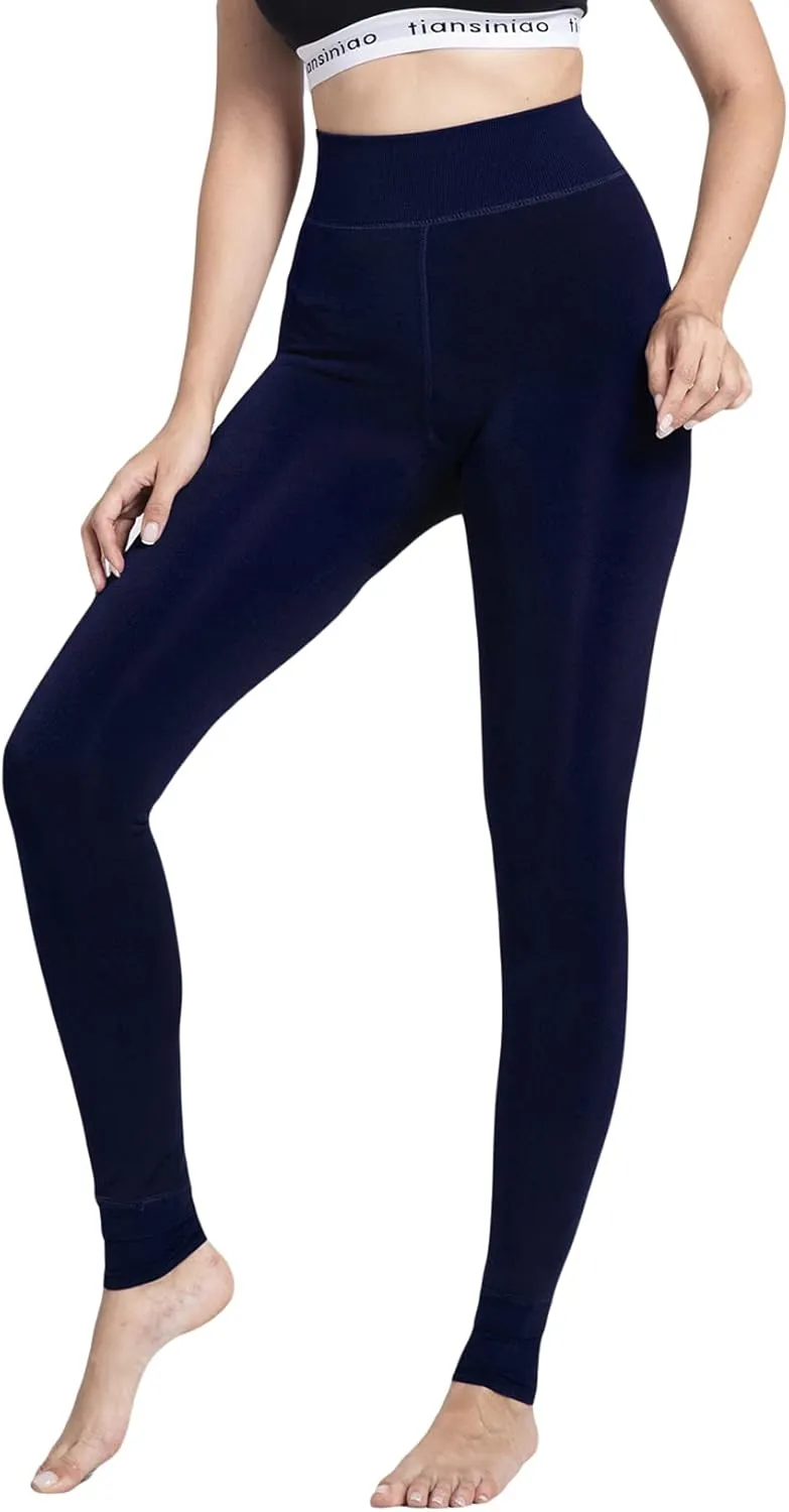 Romastory Winter Warm Leggings Women Elastic Thick Thermal Legging Pants Fleece Lined Tights