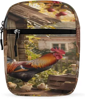 Rooster Hen And Chicks in The Yard Sling Backpack Crossbody Waist Pack Chest Bag Fanny Pack Chest Daypack for Travel Sports Hiking