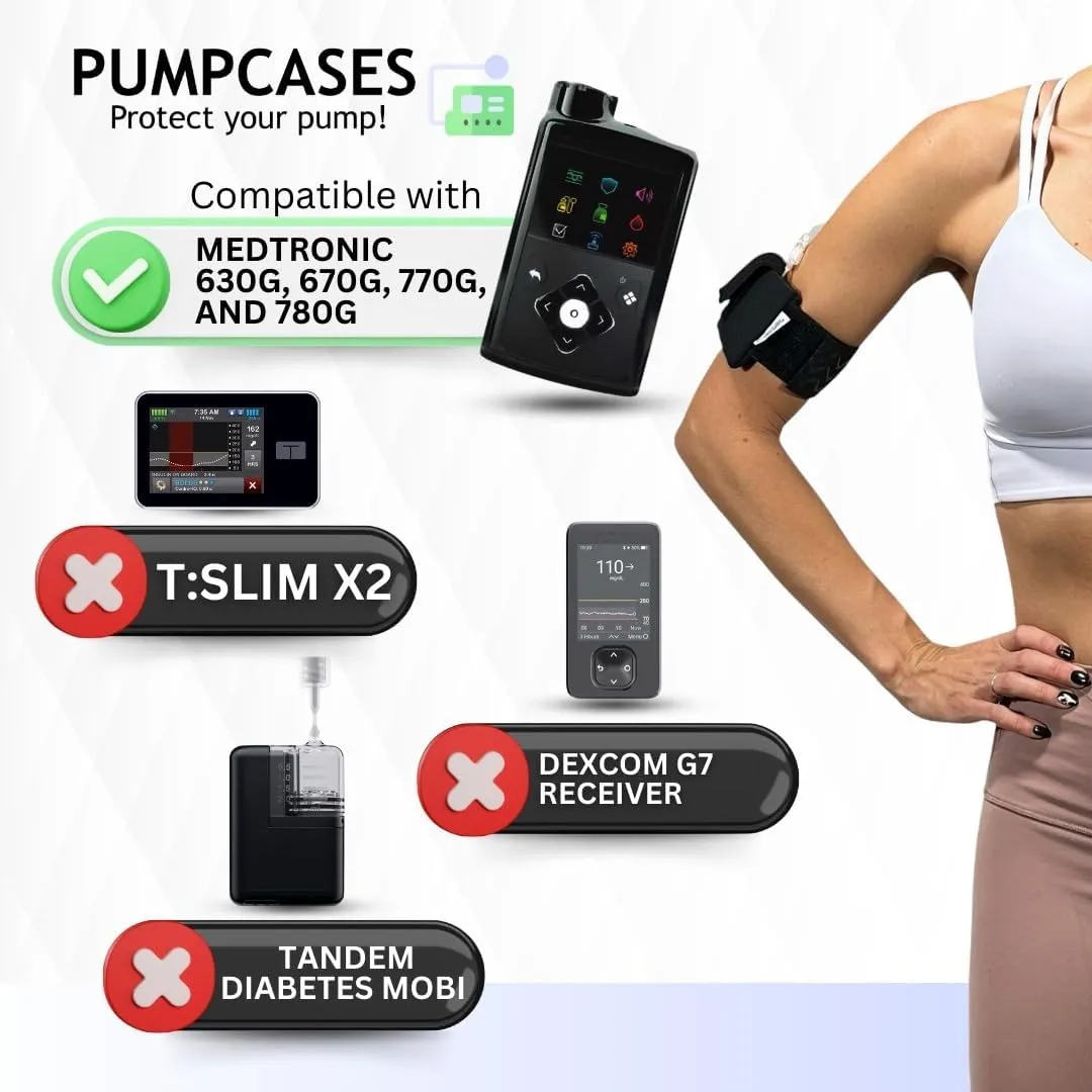 Rose Insulin Pump Arm Belt – Diabetic Insulin Pump Armband – Adjustable Belt Insulin Pump Case – Compatible with Medtronic 780G – Assembled in The USA (Medium)