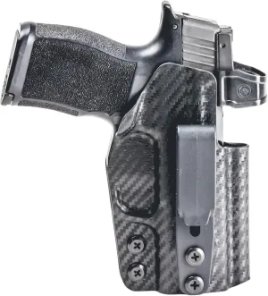 Rounded Tuckable Holster - IWB, Inside Waistband Concealed Carry, American Made, Concealment Express, Carbon Fiber Black Kydex, Optics Ready, Fits: