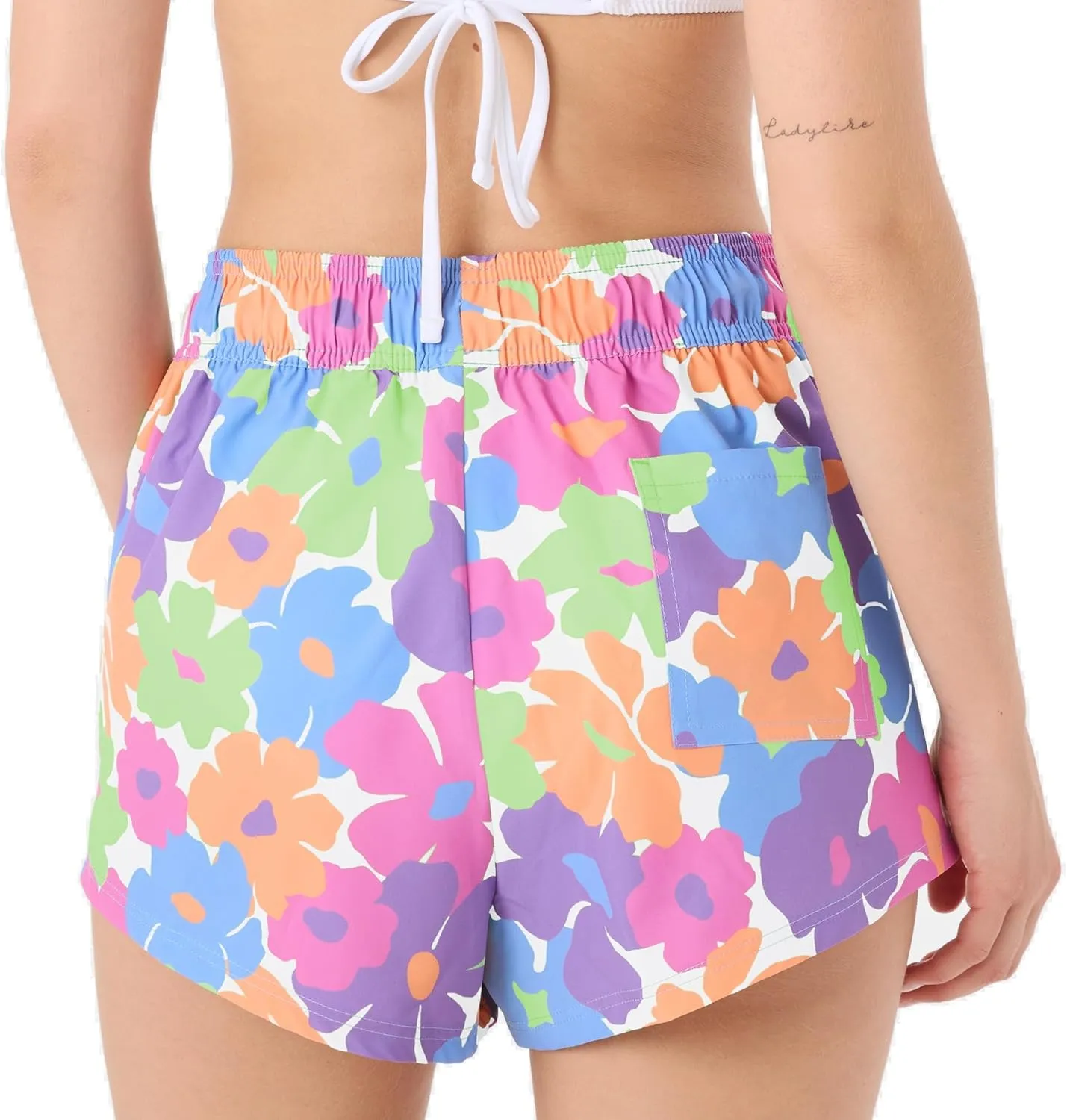 Roxy Women's Swim Elastic Waist Drawcord Casual Summer Beach Cover-up Board Shorts