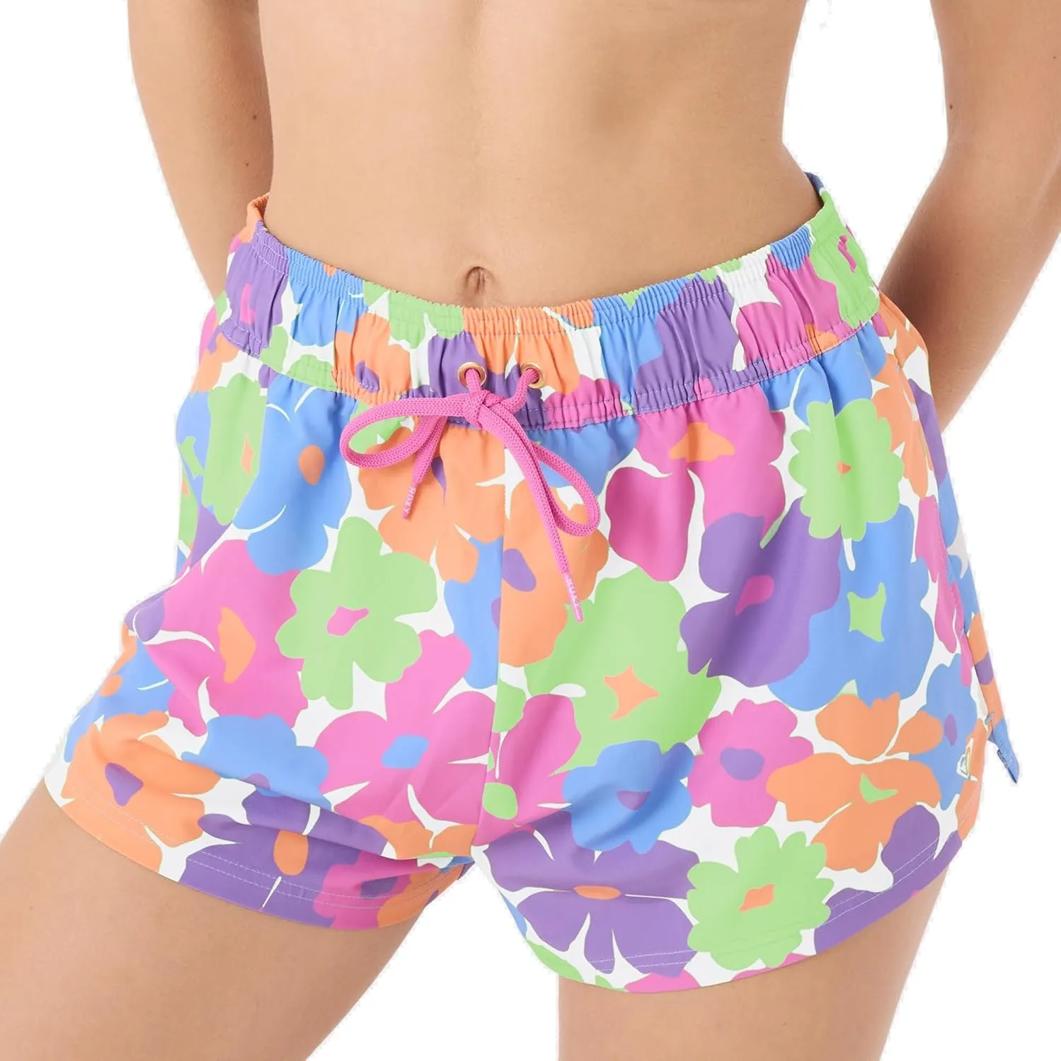 Roxy Women's Swim Elastic Waist Drawcord Casual Summer Beach Cover-up Board Shorts