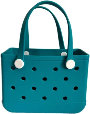 Rubber Tote Bag Small Beach Bag Waterproof Beach Tote Portable Travel bag Open Handbag for Sport Travel Market Outdoor
