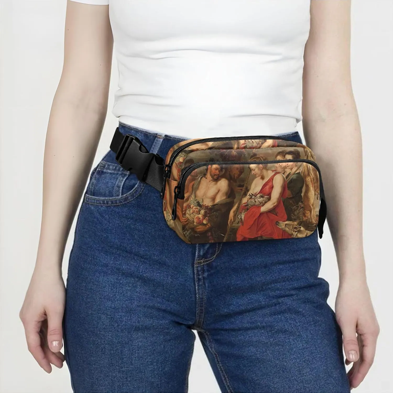 Rubens Painting Diana Hunt Waterproof Women Fanny Pack Belt Bag Hip Pouch Hiking Cross Body Waist Pack