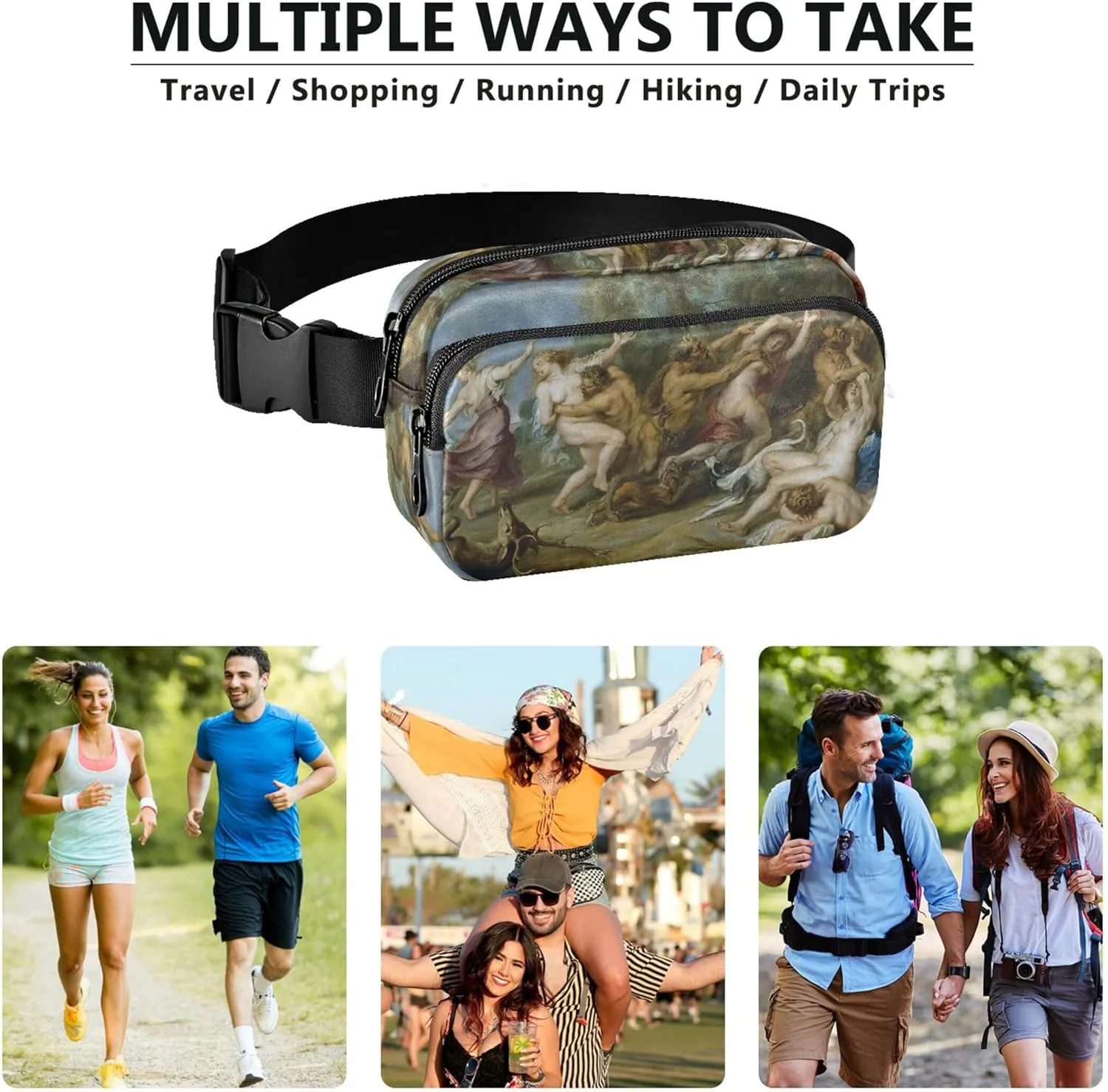 Rubens Prints Diana Nymphs Painting Fanny Packs Women Waterproof Hip Pack Belt Pouch Cute Crossbody Waist Pack